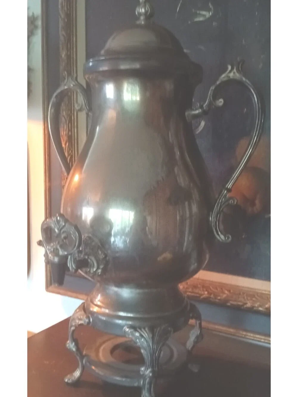 Vintage Silver plated Coffee Tea Urn Decanter Server Samovar Made in Indonesia.